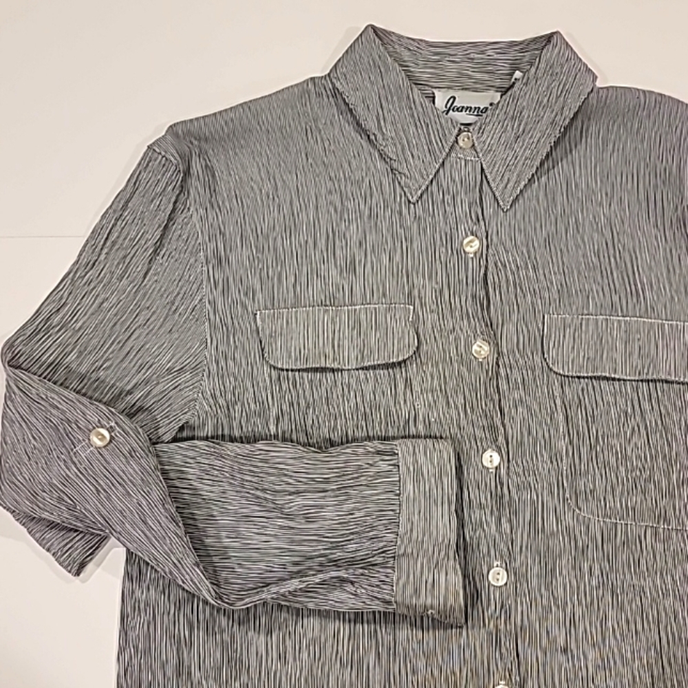 Gray Button-Up Blouse
